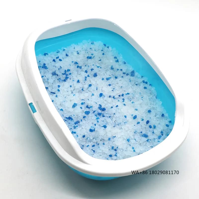 Pulisci la lettiera per gatti in silicone cristallo blu al 97% + 3% per la pulizia della toilette per gatti Riempitore per sabbia in gel di silice da 3,8 litri