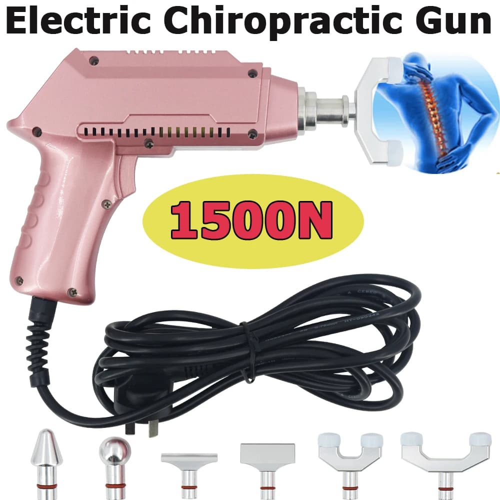 Portable Electric Gun for Correction 1500N, Adjustable Chiropratic Instrument for Massage and Pain Therapy at Vertebral Column and Cervicale