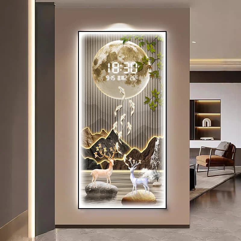 Decorazioni per la stanza design della stanza da parete di lusso Modello plug-in con luce e telecomando decorazione del soggiorno Orologio da parete per interni