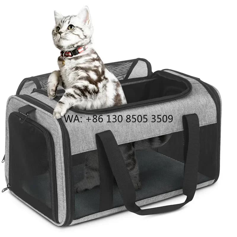 Pet Carrier Airline Approved Cat Carrying Case Portable and Breathable Pet Cat Travel Carrier Bag
