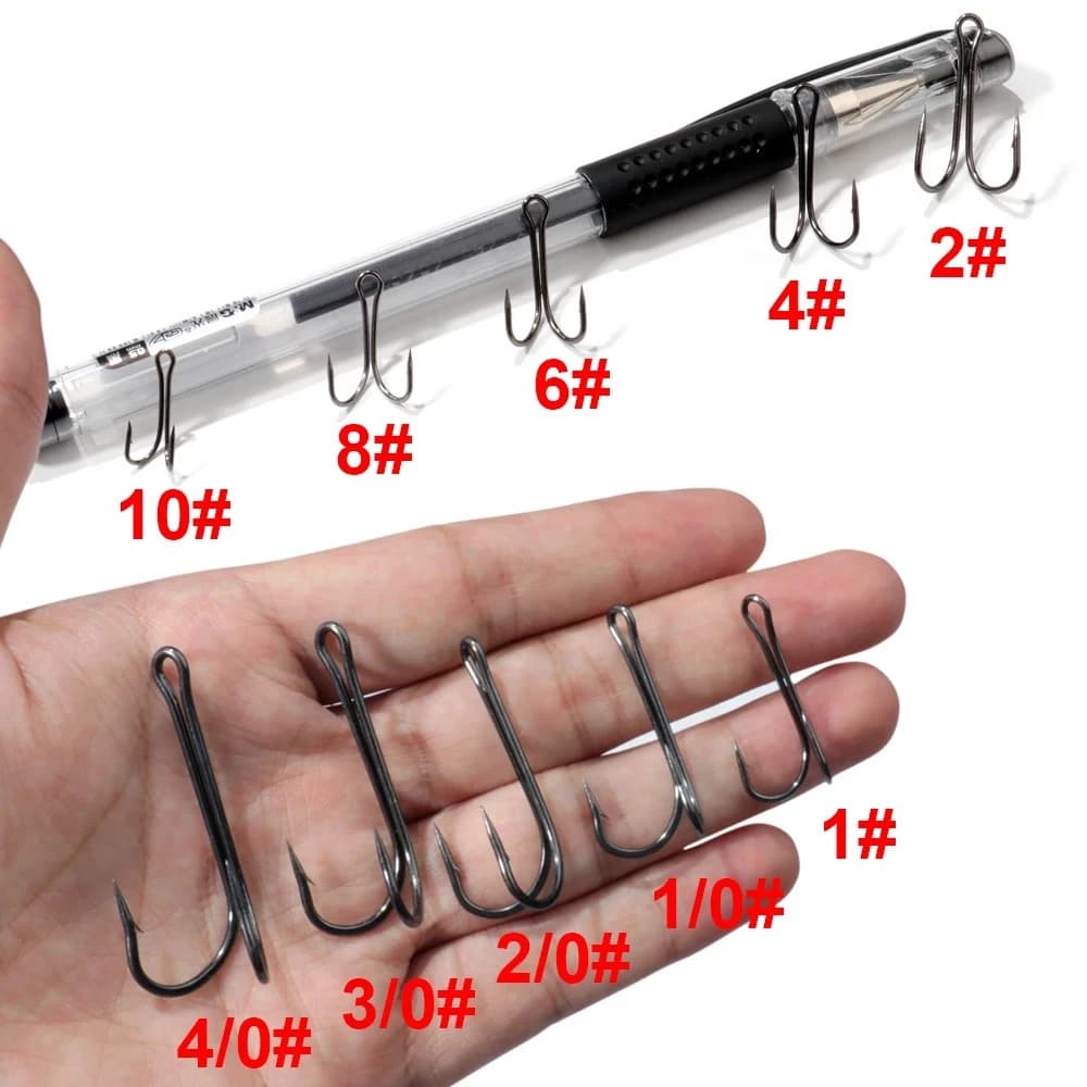 10-20Pcs Double Fishing Hook Carbon Steel Crank Barbed Anti-snagging Hooks Soft Lure Kit Tackle Box Pesca Twin Fishhooks
