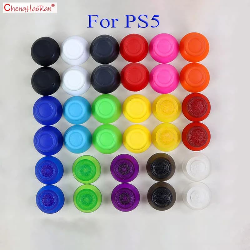 Un paio di tappi A testa di fungo per Controller di gioco PS5 Joystick Cap colore trasparente sostituzione di protezione antiscivolo in tinta unita