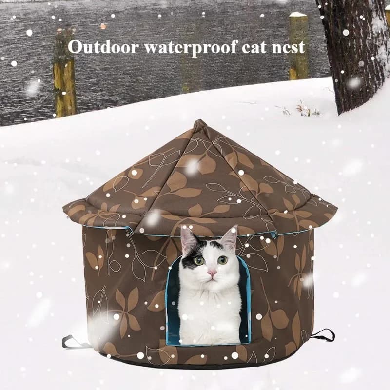 Cuccia per Cani da Interno Pieghevole, Casa per Gatti, Caverna per Cuccioli, Divano Letto per Animali, Impermeabile da Esterno, Staccabile e Lavabile, Casa per Gatti Randagi