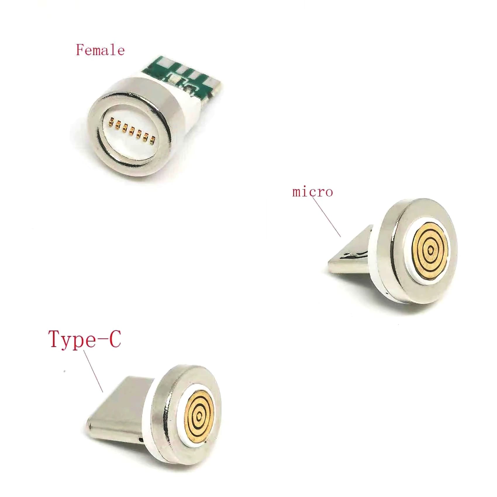 Magnetic Charging Cable Adapter Connector Tips Head for Type C Micro USB 3A Plug with 7 Pin Magnetic Tips