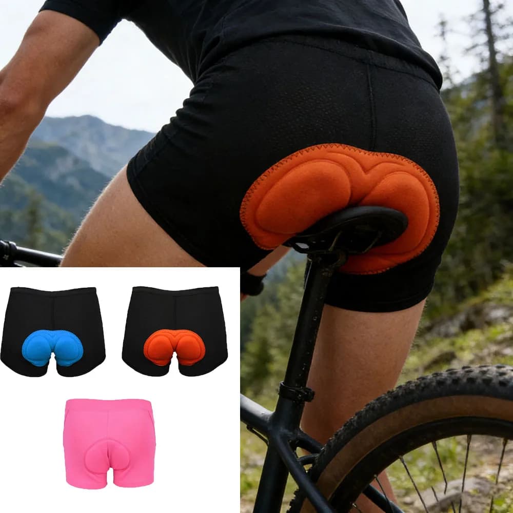 Breathable mesh cycling shorts with sponge or silicone shock-resistant pad for MTB and road bikes, men's shorts