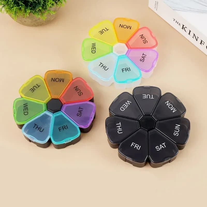 New Mini Small Portable Vitamin Pill Box 7 Grills Container Organizer Storage Tablet Medicine Pills Fish Oils Travel Tools