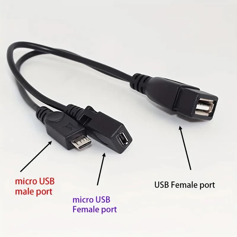 Adattatore Splitter OTG USB a Micro USB 2-in-1 per Fire Stick 4K/Fire TV, Telefono/Tablet Android, Accessori Tecnologici Durevoli