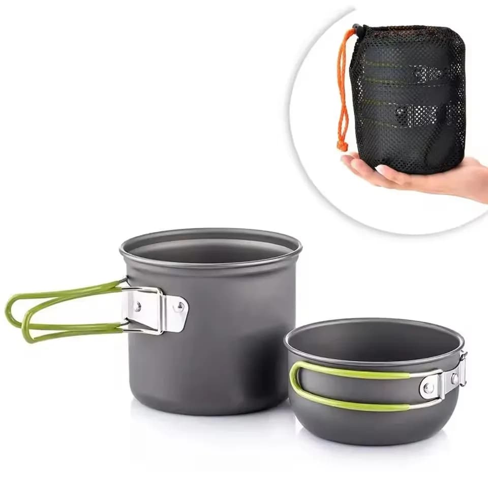 Ultra-light camping pots Pivot kit Set of camping pots Outdoor kitchen tableware for hiking Trekking Picnic Fishing Mountaineering