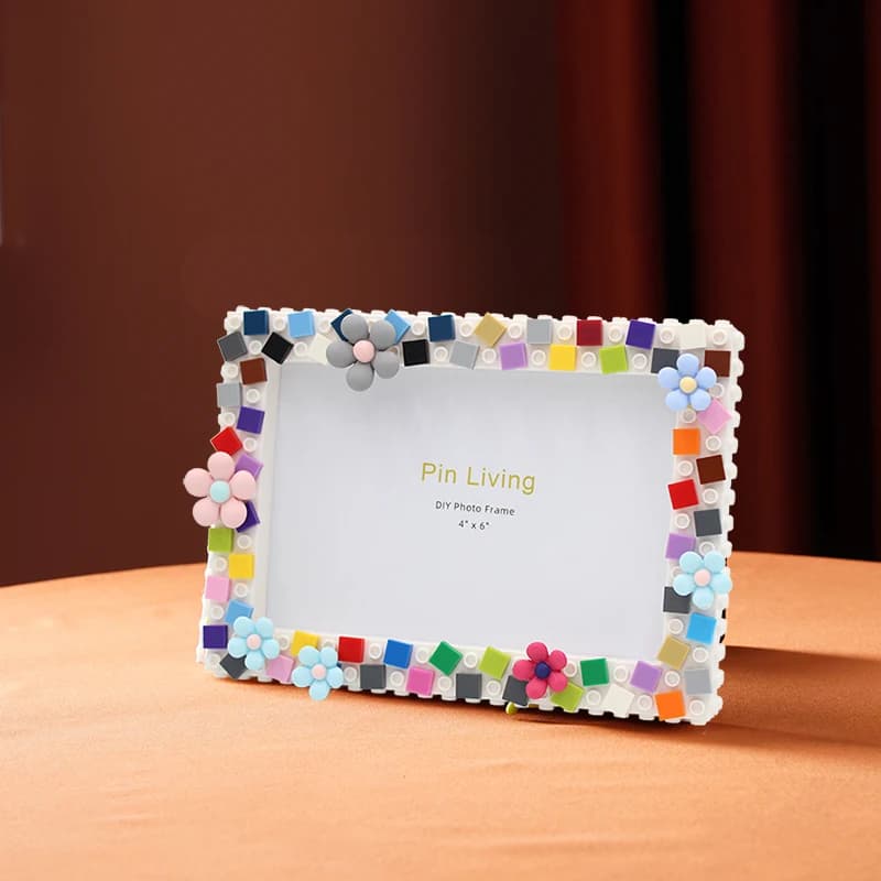 1PC Diy Photo Frame,Mosaic Picture Frame Resin Flower Stage Setting Table