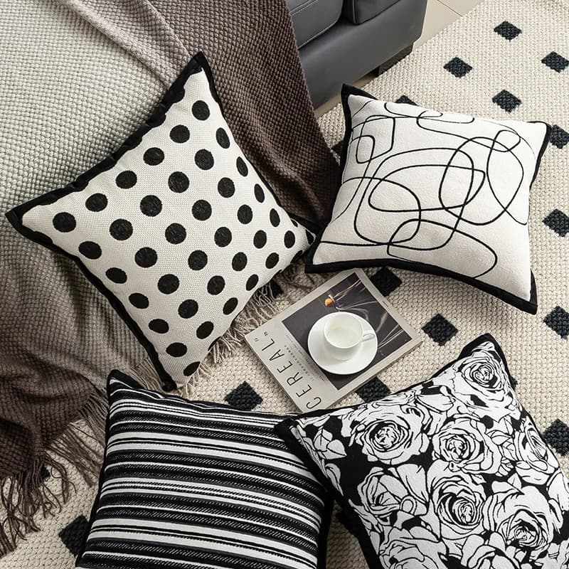 Polka Dot 30x50/45x45cm Divano Fodera per cuscino Auto Stripe Fodera per cuscino Federa moderna utilizzata per letto Sedia Auto Decorazioni per la casa