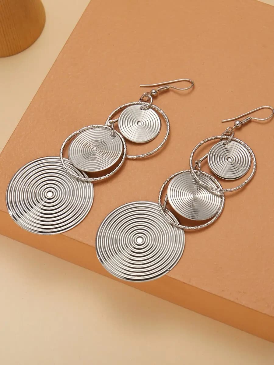 Orecchini pendenti rotondi da donna, leggeri, eleganti, minimalisti, perfetti per l'uso quotidiano e le occasioni speciali