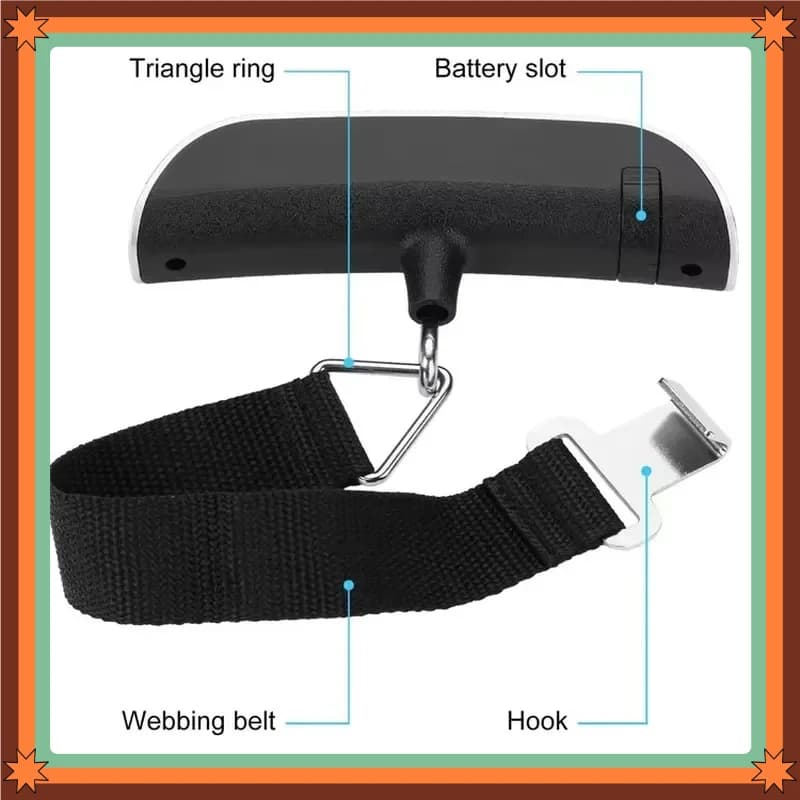 50KG Portable Digital Luggage Scale, Mini Precision Electronic Scale for Travel Baggage Cross-border Logistics Shipping