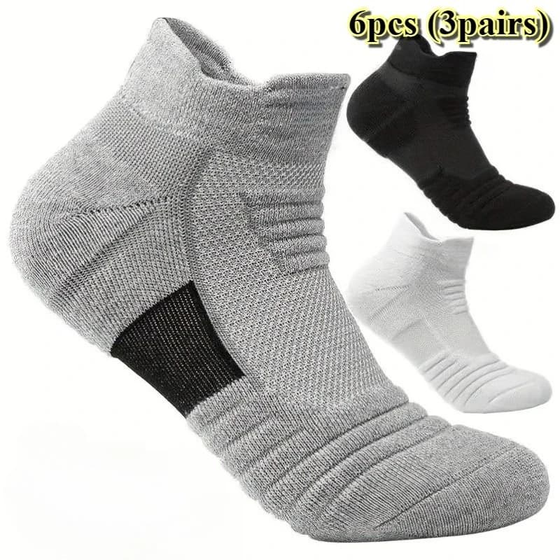 6pcs (3pairs) unisex spring and autumn socks | Soft and skin friendly, sweat absorbing and breathable, simple solid color design