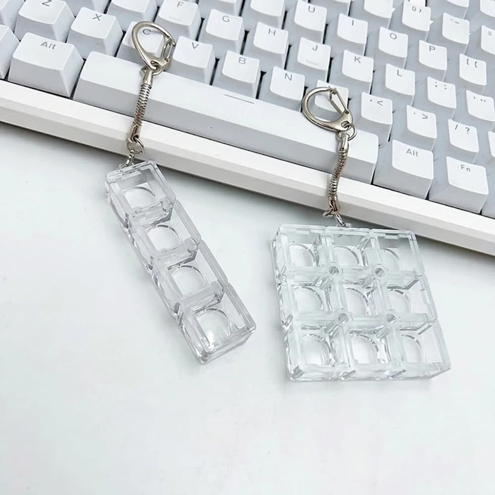 Portable Mechanical Switch Tester Keychain Stress Relief Gadget Plastic Fidget Toy Tactile Keyboard Keycap Sensory Creative