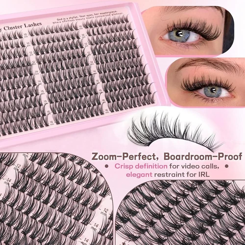 Fake Eyelashes 10-16mm 30D/40D/50D/60D Natural Effect, Fake Eyelashes Wispy Style, Extension Kit Eyelashes