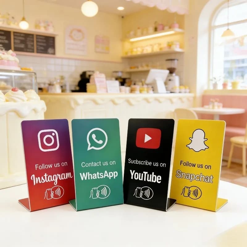 Hilo NFC Programmabile Google Review Card, Display NFC da Tavolo, Display NFC per Recensioni Google, Scheda Pieghevole