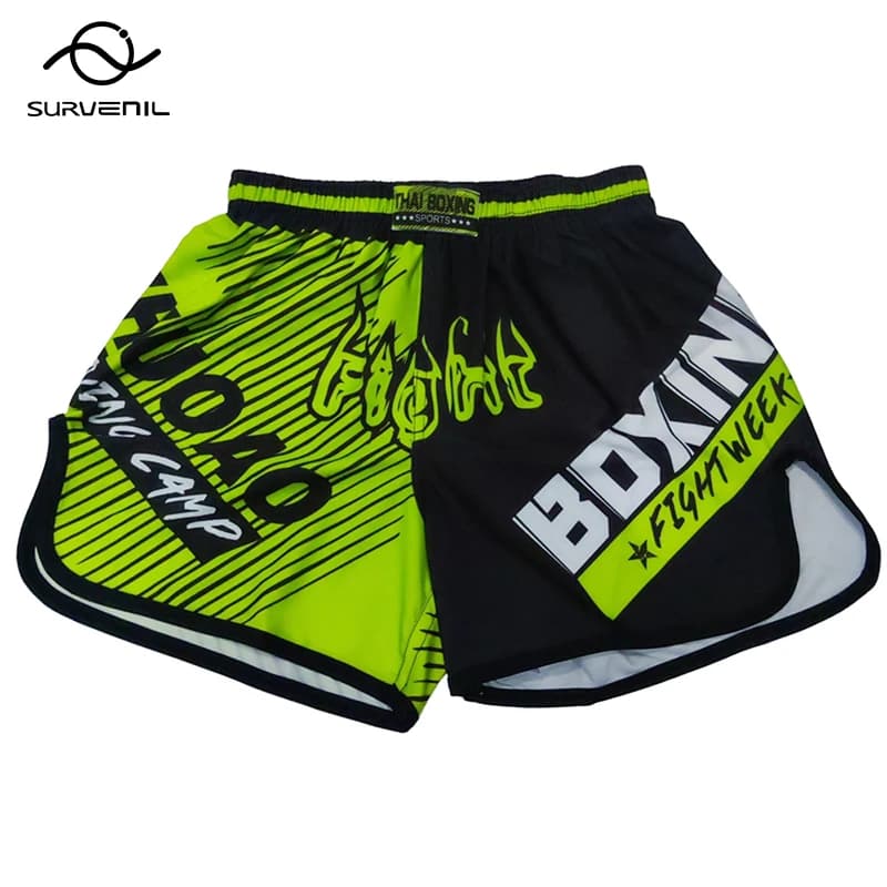 Pantaloncini da boxe tailandesi Stampa MMA Muay Thai Pantaloncini da uomo economici Sanda Kickboxing Pantaloni Bambini Donne Arti marziali Grappling Fight Wear