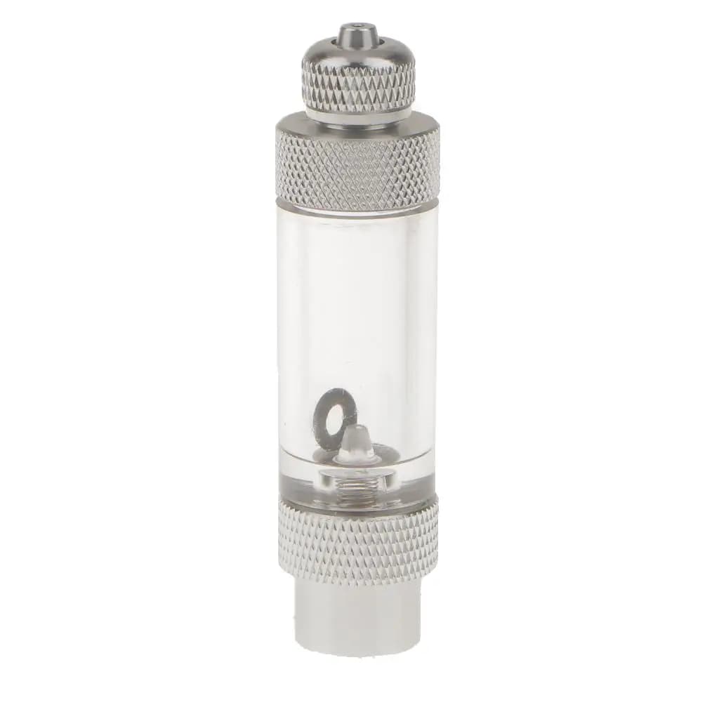 Inline Aluminum CO2 Bubble Counter Diffuser with Check Valve for Aquarium Regulator System Aquarium Equipment