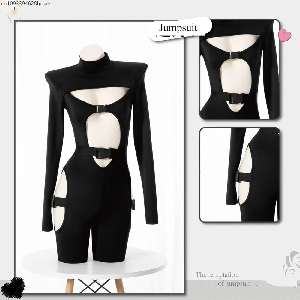 Tuta attillata sexy da donna Fasciatura punk Tuta cyber gotica Gioco Costume da spettacolo per feste cosplay