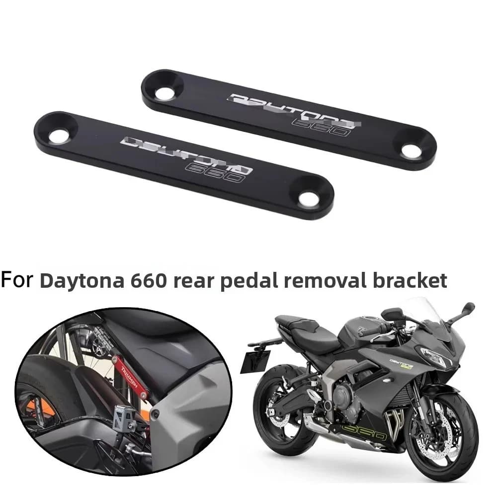 Per Daytona 660 Triumph Staffa di rimozione poggiapiedi posteriore modificata Striscia decorativa poggiapiedi posteriore