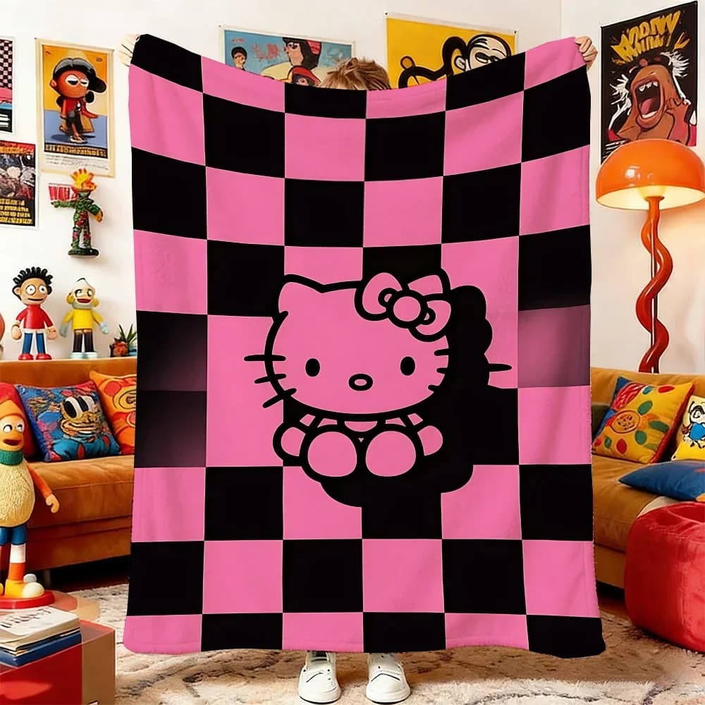 Hello Kitty Double Bed Blankets for Beds Sofa Blanket Home and Decoration Camping Bedspread the Knee Sofas Bedspreads Picnic