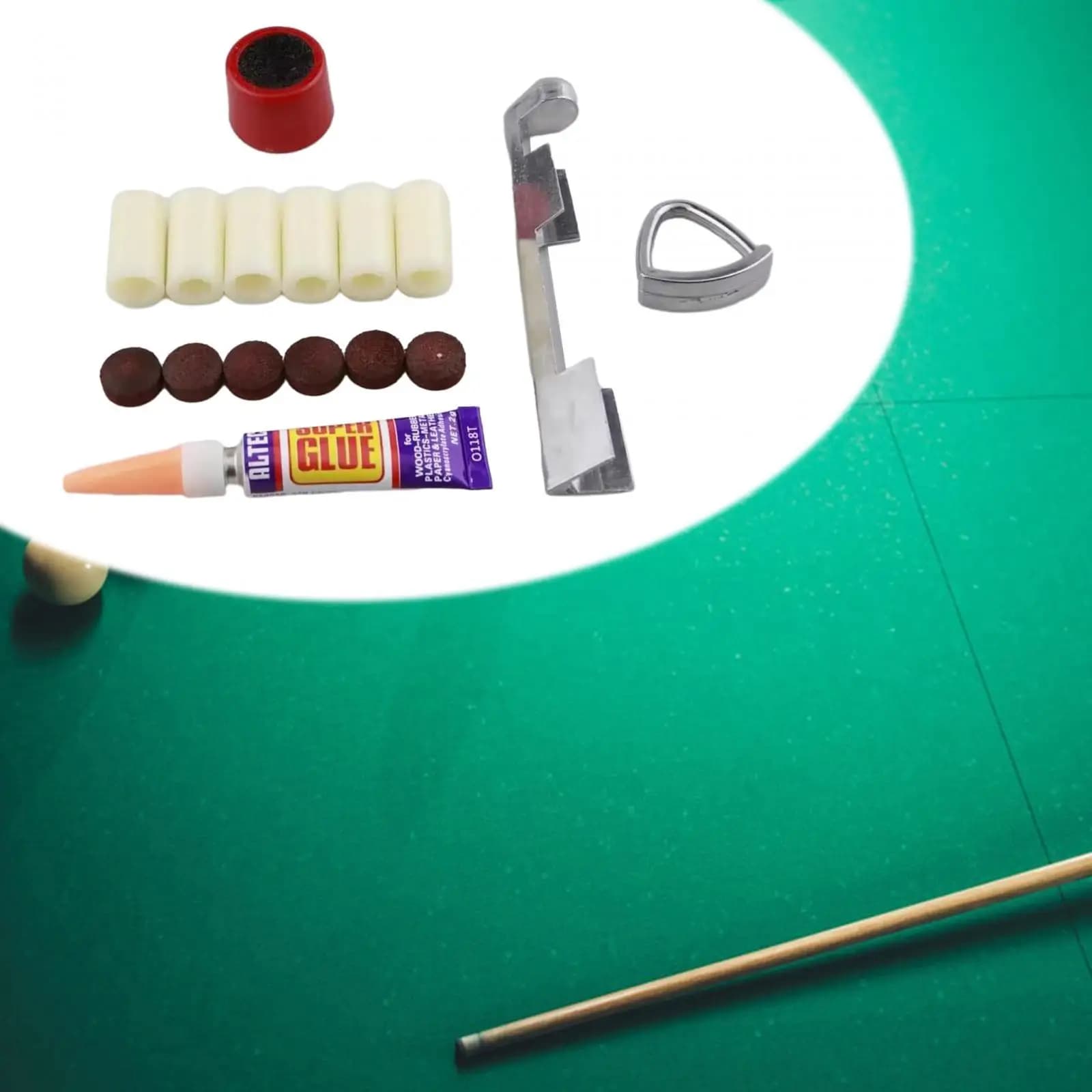 Cue Tip Repair Kit 13mm Ferrules Tips Clamp Scuffer Glue Pool Cue Maintenance Set for Billiards