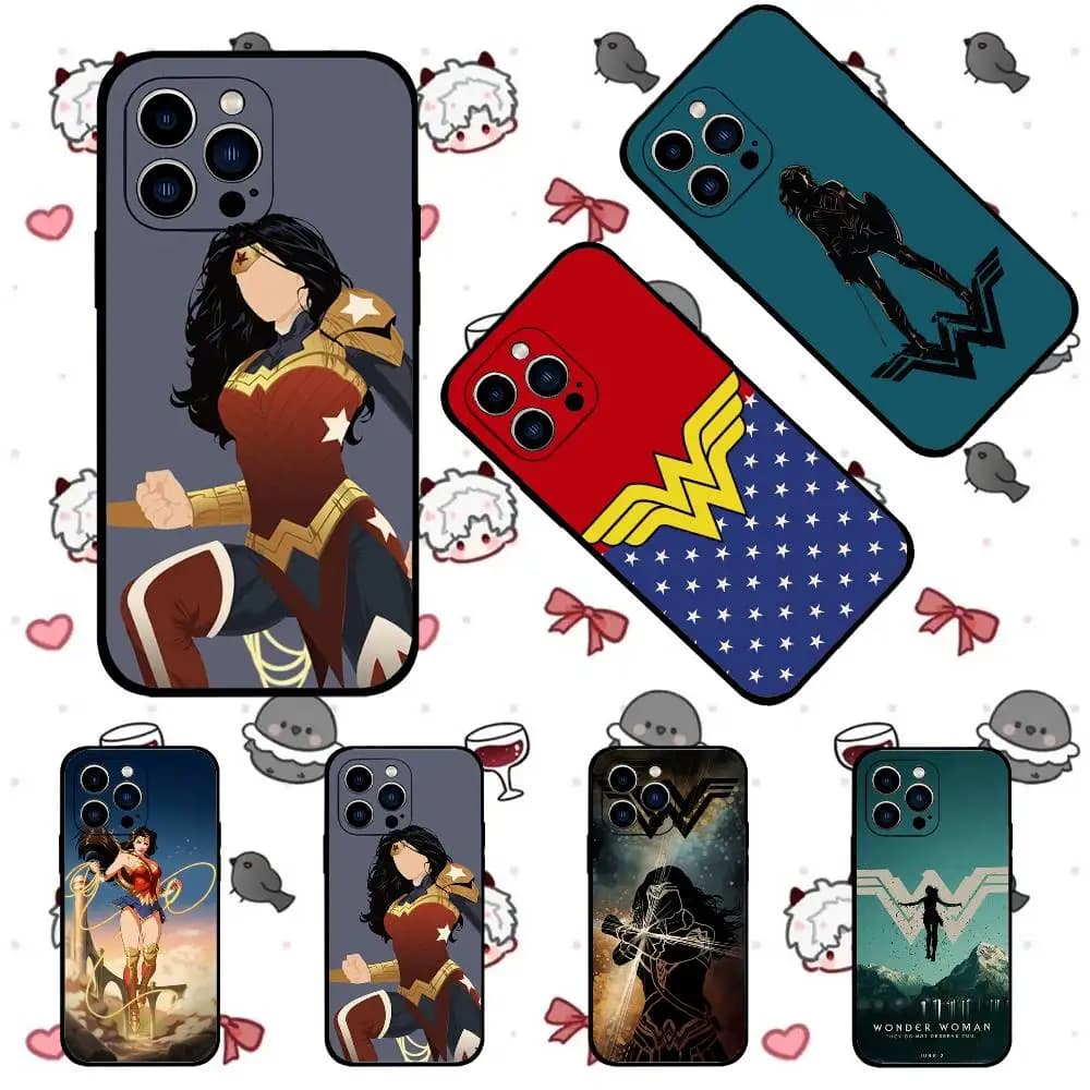 Wonder Woman Black Phone Case That Fits For IPhone 17,16,15,11,13,14 Pro Max,Plus,X,Xr,Xs Max,13Mini