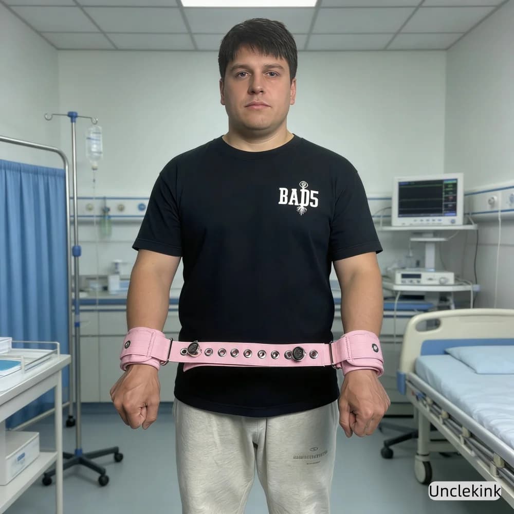 Cintura di Contenimento Rosa per Polso, Cinghia di Fissaggio Mani con Chiusura Magnetica, Fasce di Contenimento per Pazienti, Assistenza Geriatrica e Salute Mentale