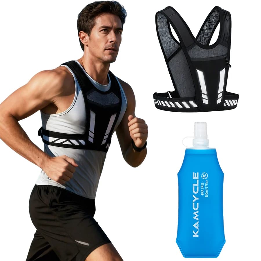 Running vest with 500ML Soft Bottle, Hydrating Backpack, Lightweight Running Backpack