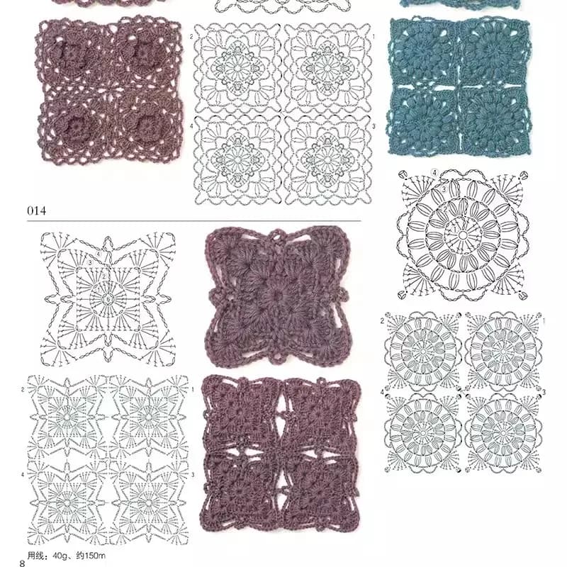 Libro per maglieria con uncinetto giapponese Pezzi di fiori originali all'uncinetto e libro con motivo a maglia per maglione 300 in pizzo decorativo