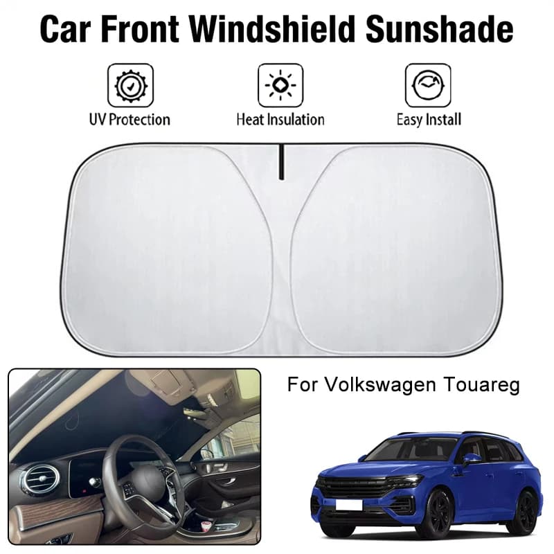 Parasole per parabrezza anteriore per Volkswagen Touareg, protezione UV, isolamento termico, accessori per la protezione solare degli interni auto