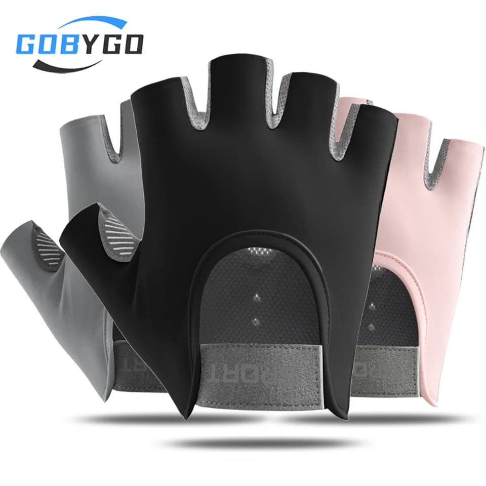 GOBYGO 1 pair of half finger sports gloves, anti-slip, shock absorbers, breathable, outdoor cycling, bicycle gym gloves, for men and women