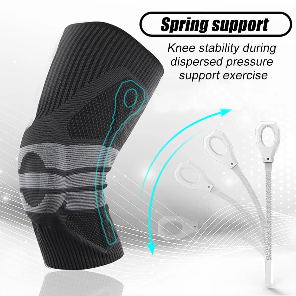 Ginocchiera taglie forti 1 pezzo, supporto per ginocchio con stabilizzatori laterali e cuscinetto in gel rotuleo, manica di compressione per ginocchio unisex per strappo di menisco