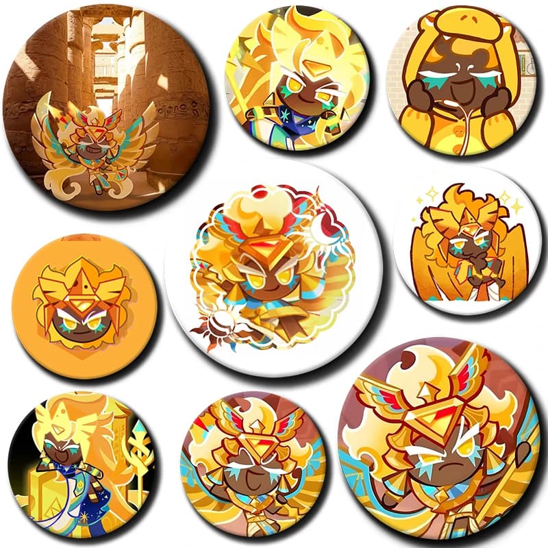 Cartoon Golden Cheese Cookie ButtonPin Game Role Brooch for golden cheese biscuits Creative instinct for the decoration of backpack clothes