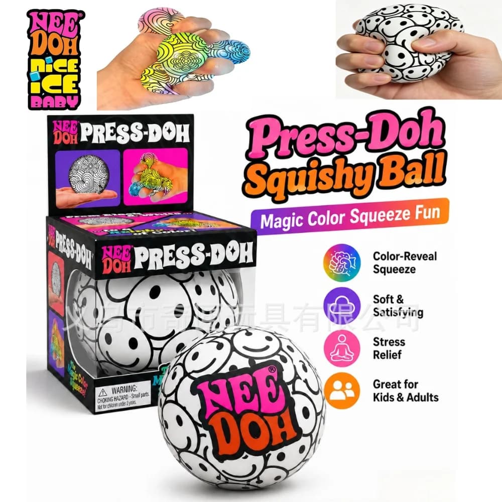 NeeDoh Color-changing Smiling Face Dough Stress-relief SqueezyToy Stress-relief Toy Squishy Fidget Toys Kawaii Girl Gift Trousse