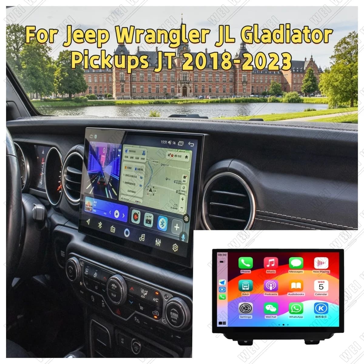 Android 15 Auto CarPlay 11.5" Car Radio For Jeep Wrangler JL Gladiator Pickups JT 2018-2023 Screen Multimedia Player Stereo GPS
