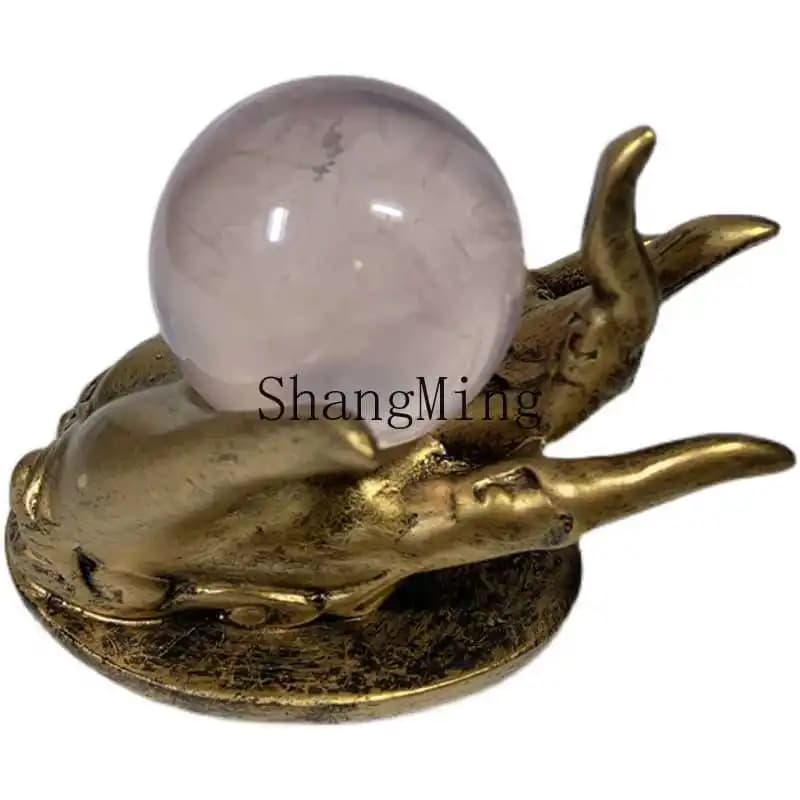 Base per sfera di cristallo DSA, base in resina incisa con Buddha, accessorio creativo per decorazioni domestiche