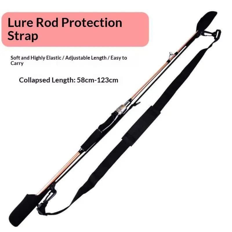 Adjustable Fishing Rod Sling Cap Protection Velcro Strap Heavy Duty Portable Shoulder Carrier for Professional Anglers Use