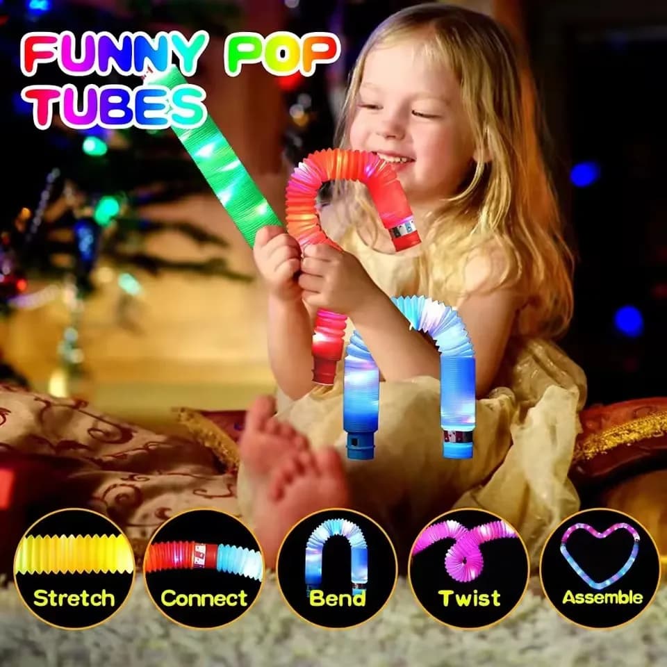 6-24 Pezzi Tubi Telescopici Colorati Giocattoli Antistress in Plastica Tubi Sensoriali Pop Giocattoli per Adulti e Bambini Regali