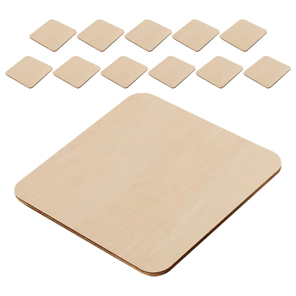 12 Pezzi di Legno Quadrati Grezzi in Legno di Bosso per Artigianato Fai-da-te, Pittura, Decorazione Domestica, Progetti Artistici e Sottobicchieri in Legno