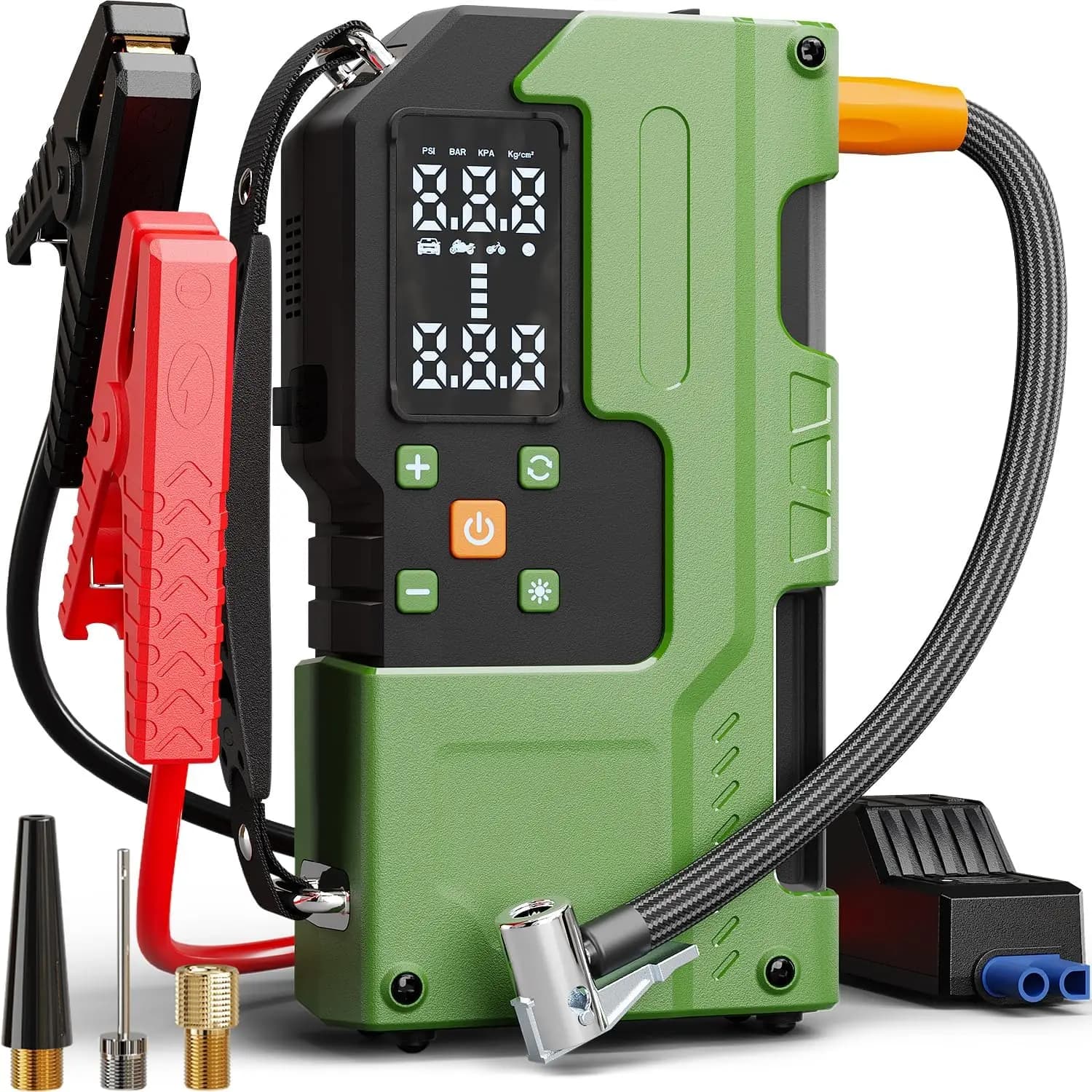 Avviatore di emergenza WELLLUCK 6000A con compressore d'aria, gonfiatore 150PSI, caricabatterie 12V, luce LED