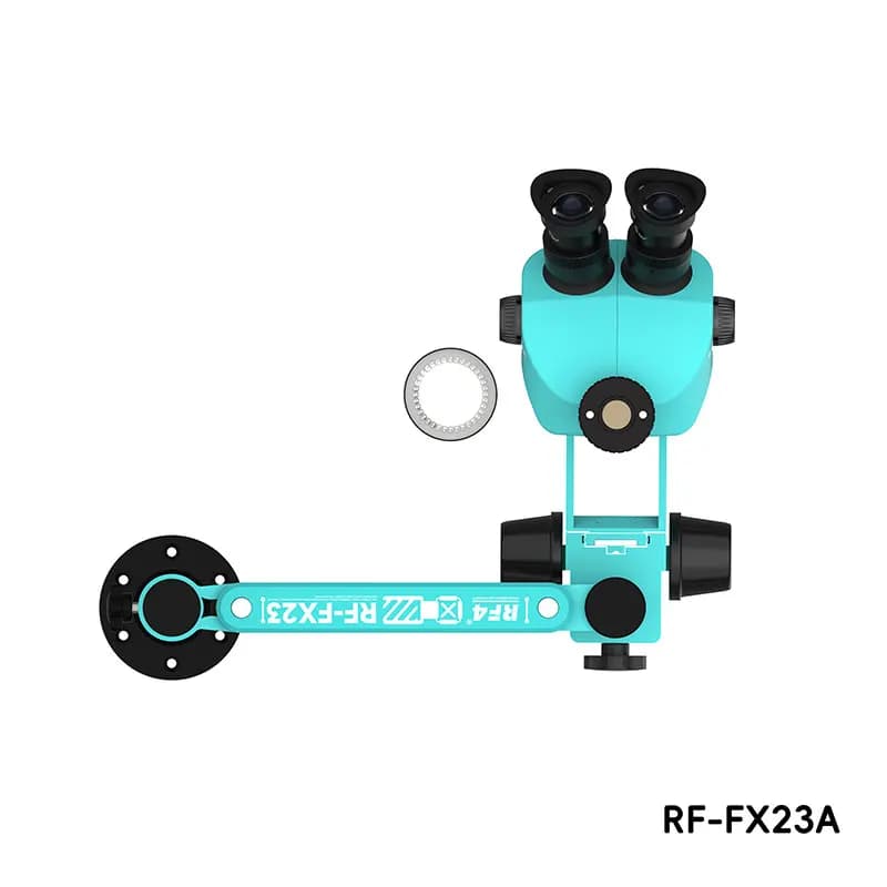 Microscopio trinoculare RF4 RF-FX23A - Microscopio professionale per saldatura e riparazione PCB con braccio oscillante per telefoni cellulari, elettronica