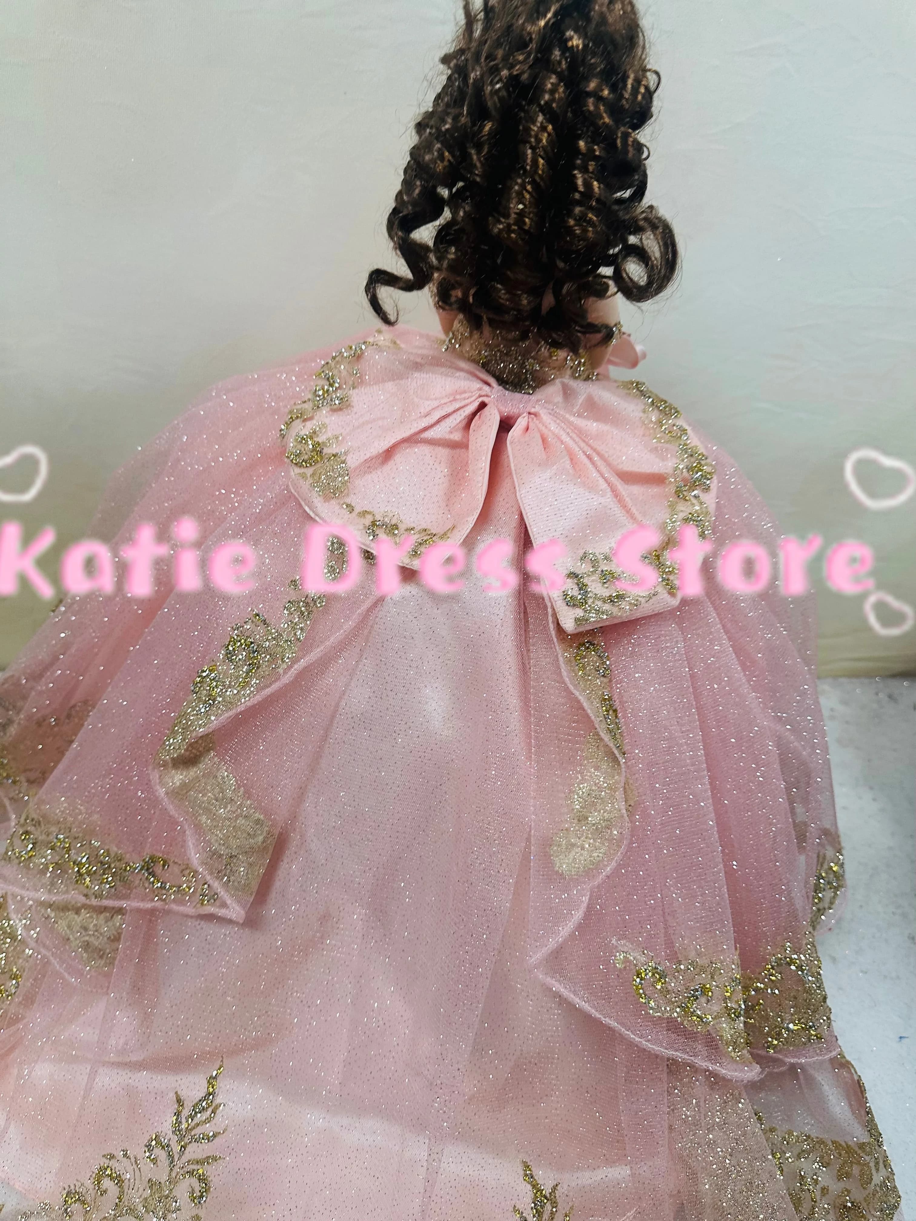 Abito da damigella scintillante personalizzato per matrimonio, in tulle gonfio con applicazioni in pizzo, per bambine, per feste di compleanno, Prima Comunione, abiti da ballo