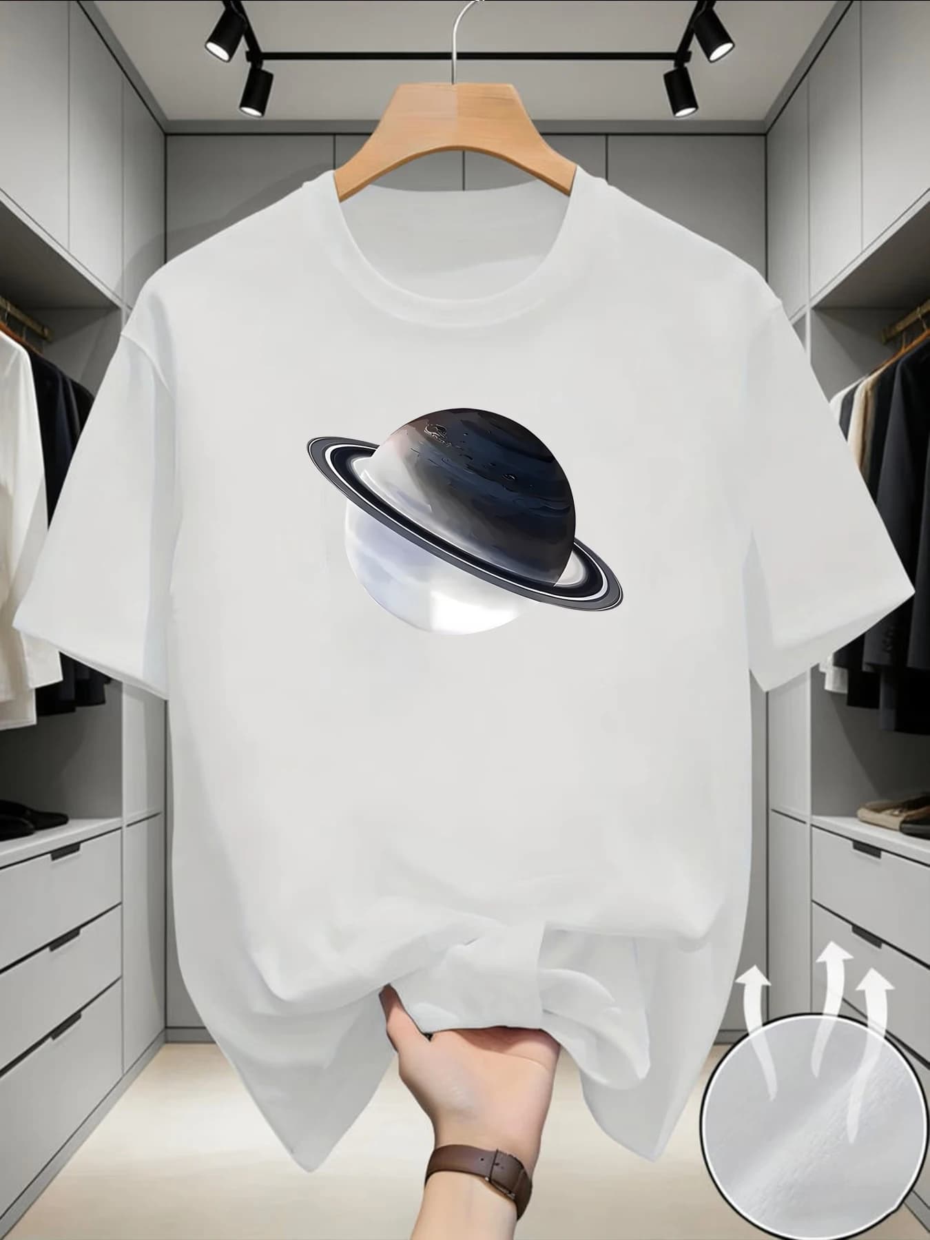 2026 New Summer men's short-sleeved American design printed T-shirt casual sports versatile top