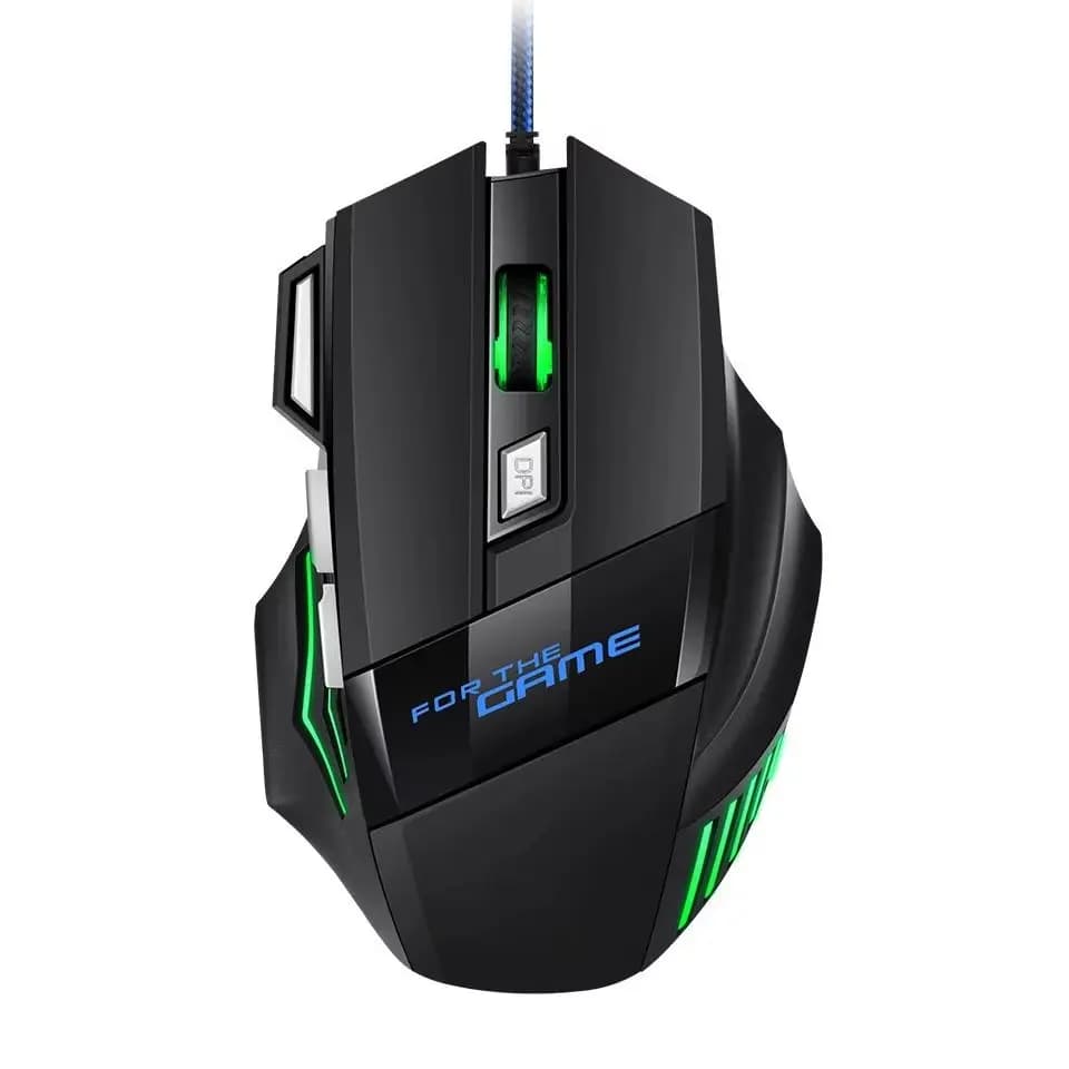 7-Buttons Wired Gaming Mouse,USB 2400DPI Adjustable Ergonomic Computer Mice,RGB Backlit Optical Sensor For PC Desktop Laptop