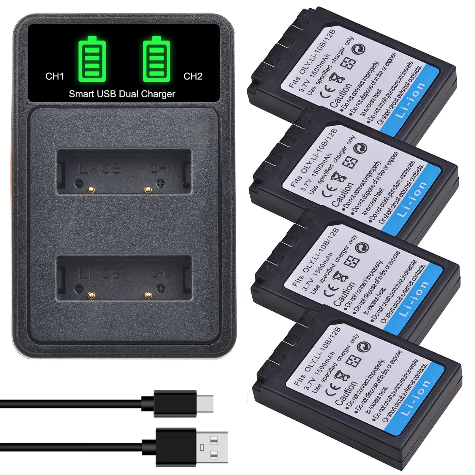 Batteria Li-10B Li-12B da 1500 mAh per Olympus Li10B Li12B C-50 C-60 C-70 C-470 C-760 C-765 C-770 X-1 X-2 X-3 X-500 FE-200 IR-500