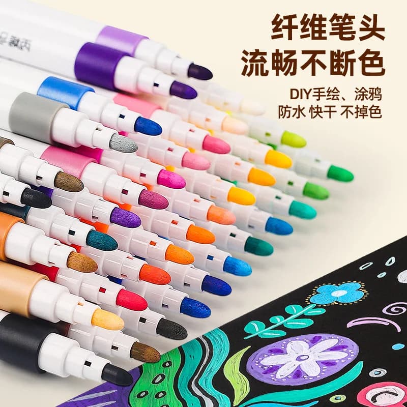 12/60 colori pennarello acrilico kit di pittura su roccia per bambini bambini penne per pittura su pietra set ceramica vetro legno artigianato fai da te forniture d'arte