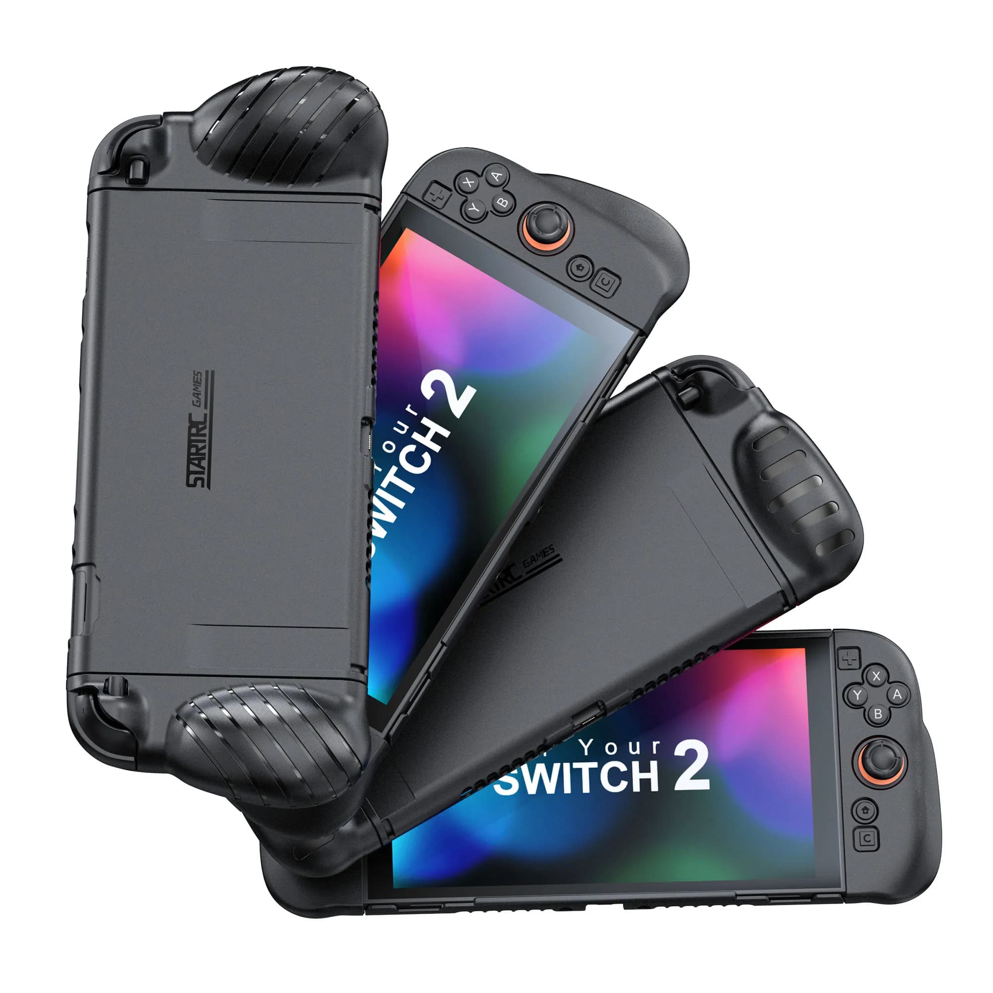 Custodia Protettiva per Nintendo Switch 2, Cover Completa Ergonomica in TPU con Doppio Grip Antiscivolo