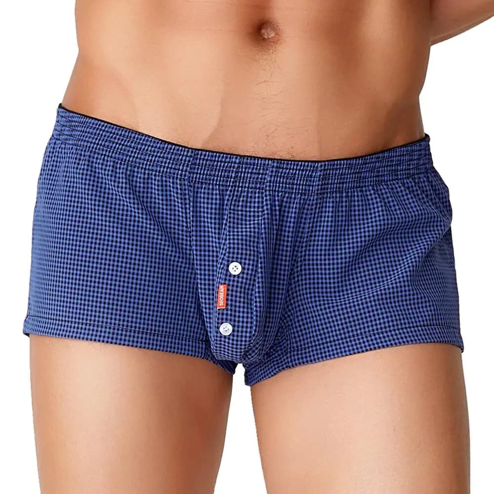 SEOBEAN Boxer scozzesi da uomo Intimo traspirante Lounge Stampa freccia Boxer Home Sleep Bottoms Mutande maschili
