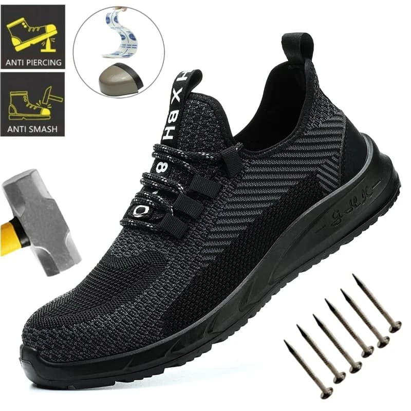 Scarpe Antinfortunistiche Estive da Uomo, Stivali da Lavoro Resistenti con Suola Antiscivolo per una Presa Forte e Durevole